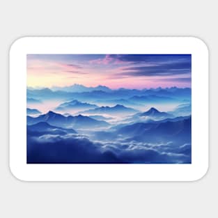 Mountain Sea Clouds Sunset Sky Landscape Sticker